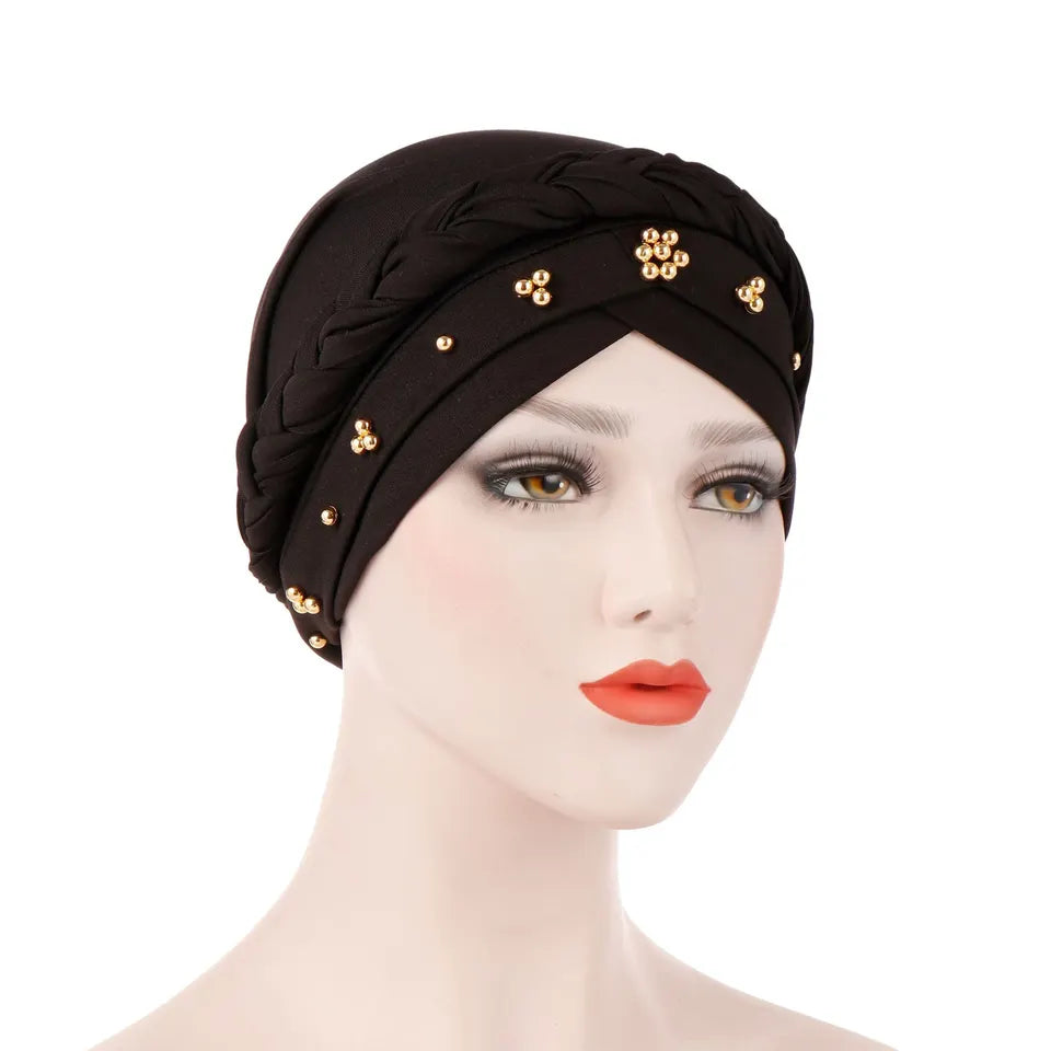 360 Beaded Braid Turban